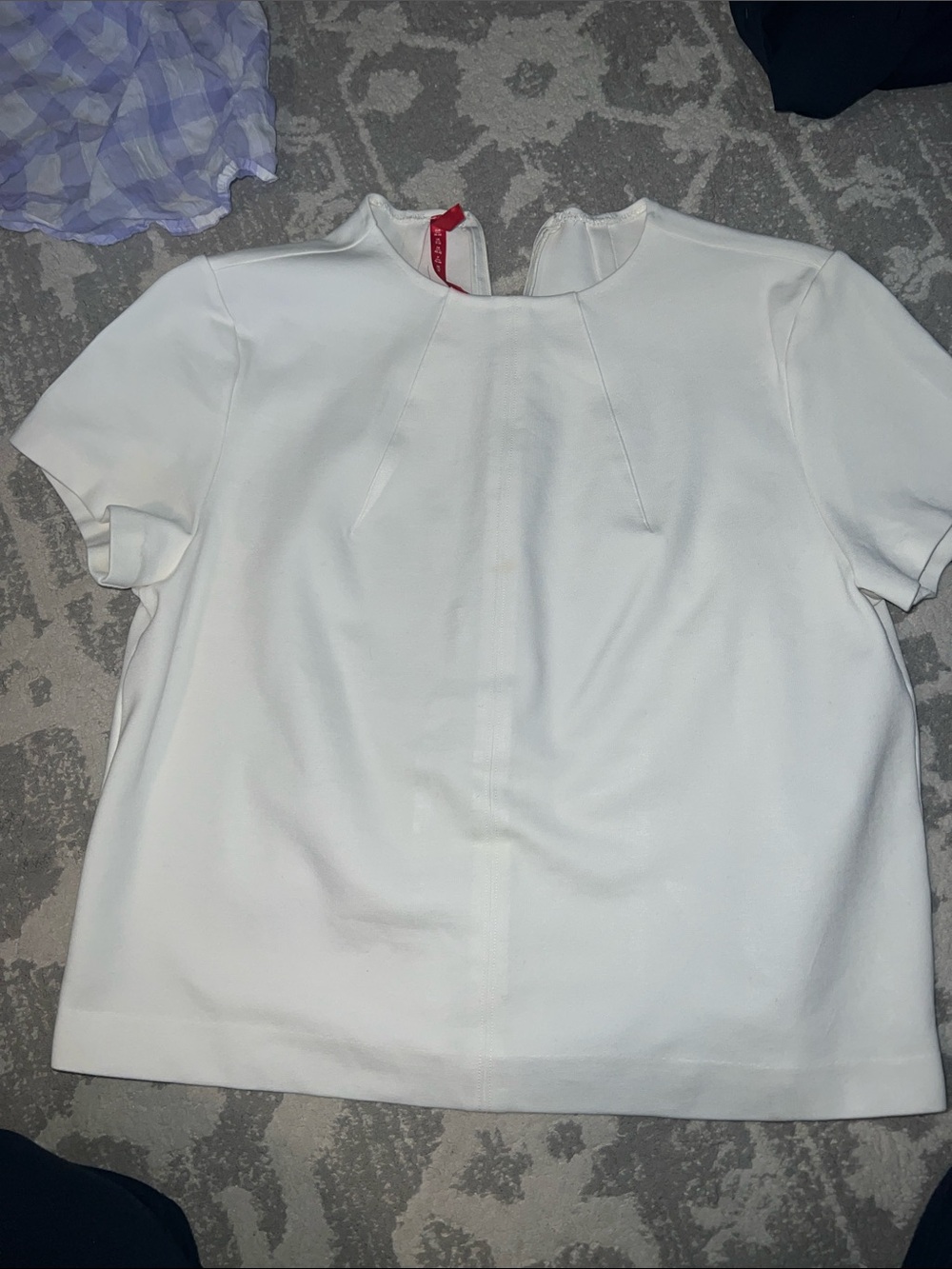 SPANX White Short-Sleeve Crewneck Top